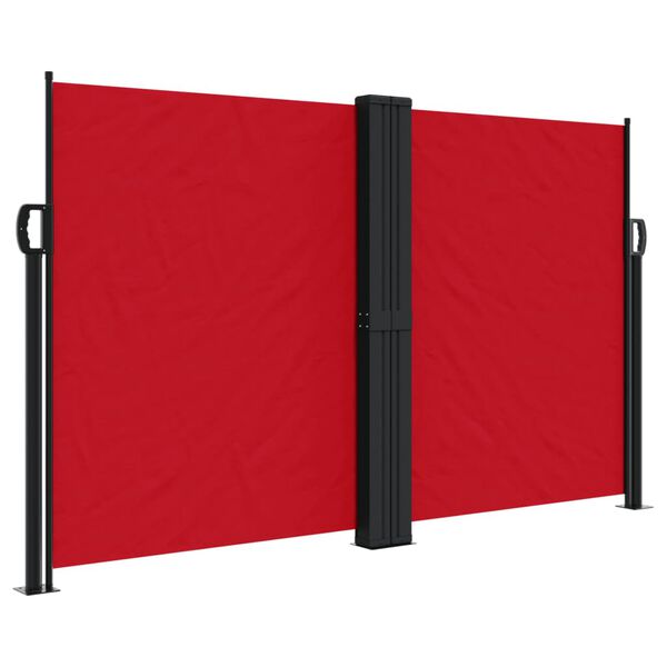 vidaXL Retractable Side Awning Red 100% Polyester with PU Coating