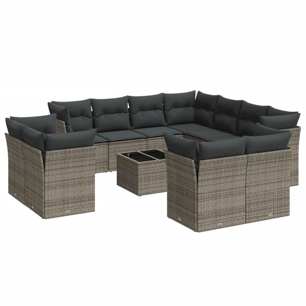 vidaXL Garden Sofa Set Gray, Dark Gray
