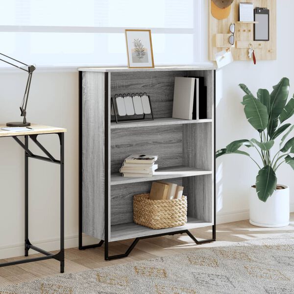 vidaXL Bookcase Grey Sonoma Engineered Wood Medium Bookcase