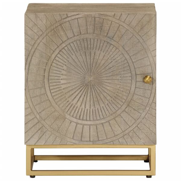 vidaXL Bedside Cabinet Natural Wood Solid mango wood and iron Standard