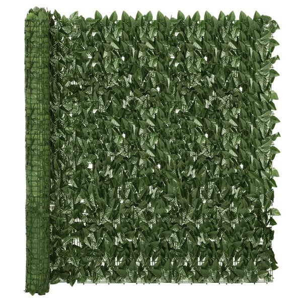 vidaXL Balcony Privacy Screen Dark green Polyethylene, fabric