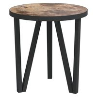 vidaXL Tea Table Black and Yellow Ø13.8" MDF