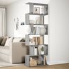 vidaXL Room Divider Bookcase Grey Sonoma Engineered wood 6-tier