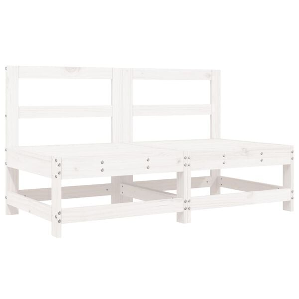 vidaXL Garden Lounge Set White Solid pine wood Large Modular