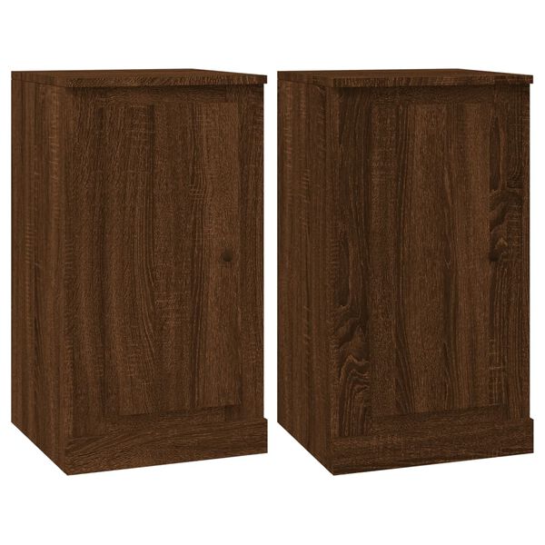 vidaXL Sideboard Set of 2 Brown Oak Engineered Wood Medium Storage