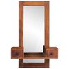vidaXL Wall Mirror Honey Glass, Solid Acacia Wood Medium Mirror