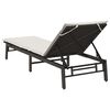 vidaXL Sun Lounger Black PE rattan Standard Sun Lounger Rectangular