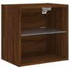 vidaXL Bedside Cabinet Set of 2 Brown Oak Engineered Wood, Glass Compact