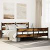 vidaXL Bed Frame Smoked Oak Steel, Engineered Wood 80 x 80 in Modern