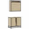vidaXL Bathroom Furniture Set Sonoma Oak Engineered Wood, Metal Large