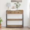 vidaXL Console Table with Drawer artisan oak 75 x 28 x 75 cm