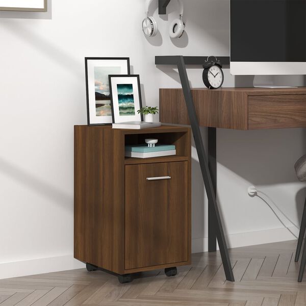 vidaXL Side Cabinet Brown Oak Engineered Wood Small Side Cabinet