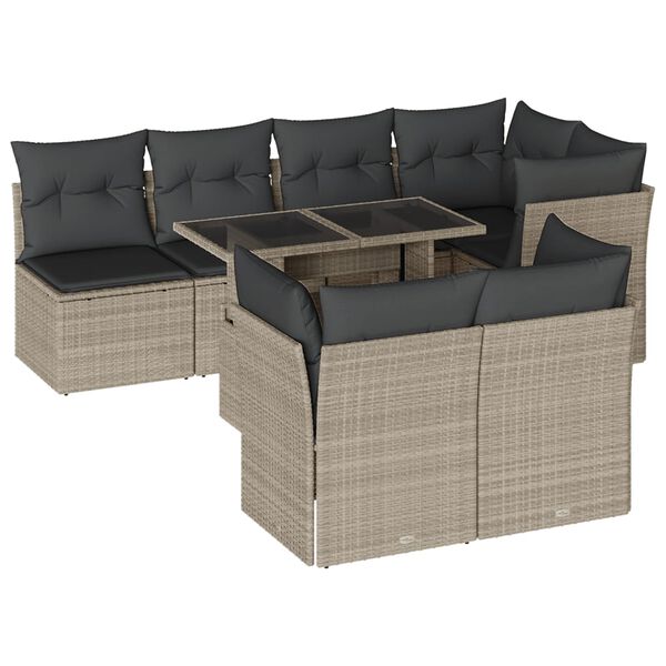 vidaXL Garden Sofa Set Light Grey, Anthracite