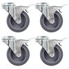 vidaXL Bolt Hole Swivel Casters with Double Brakes 4 pcs 2.95 "