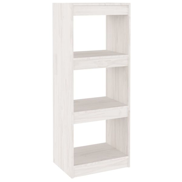 vidaXL Book Cabinet White Solid Pine Wood Medium Book Cabinet