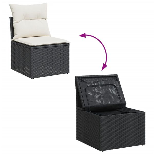 vidaXL Garden Sofa Set Black