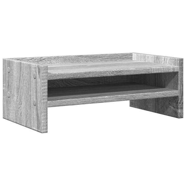 vidaXL Monitor Stand Grey Sonoma 16.5x9.4x6.3" Engineered Wood