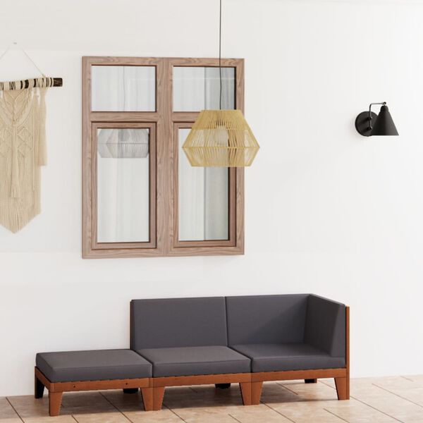 vidaXL Garden Lounge Set Dark grey Solid Acacia wood, 100% polyester