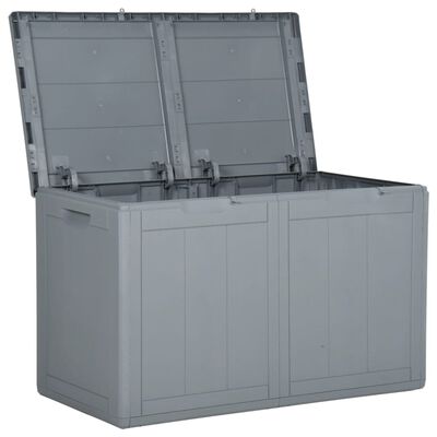 vidaXL Patio Storage Box 47.6 gal Gray PP Rattan