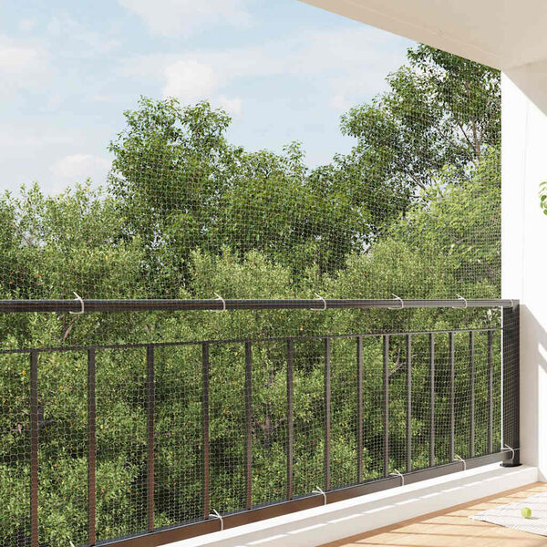 vidaXL Cat Net Transparent Nylon 9.8 feet by 6.6 feet Durable Cat Net