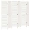 vidaXL Room Divider 6 Panels White Solid Wood Paulownia