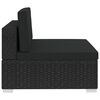 vidaXL Sofa Set Black PE rattan, Powder-coated steel, Polyester