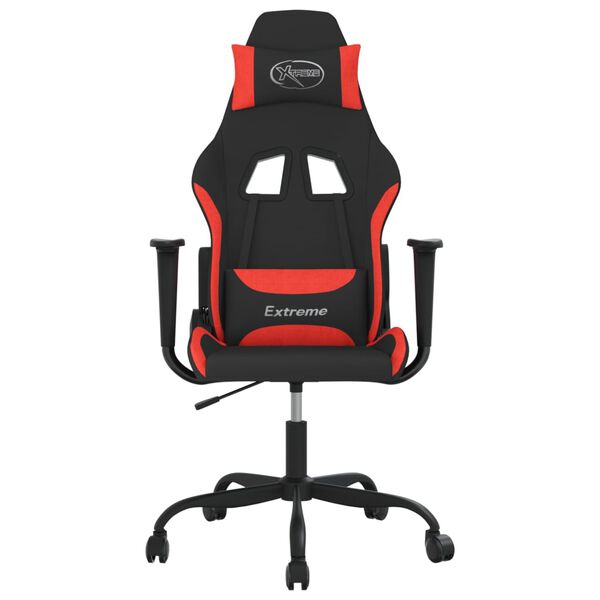 vidaXL Gaming Chair Black and Red Fabric