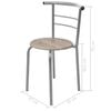 vidaXL Dining Set Silver and wood grain MDF and iron Standard Modern