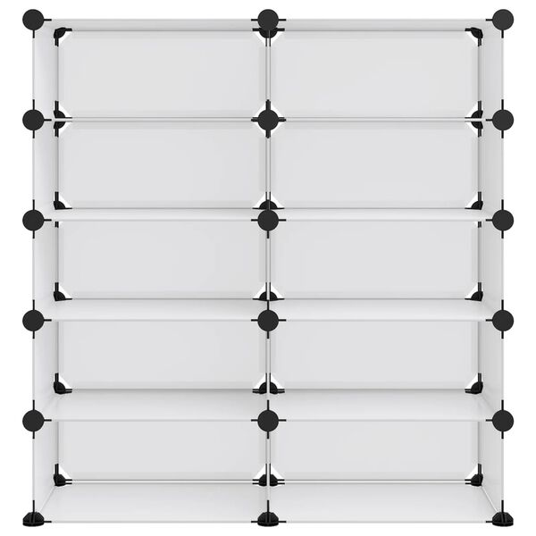 vidaXL Shoe Rack Transparent Polypropylene Medium Collapsible