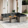 vidaXL Garden Sofa Set Grey PE Rattan Large Modular Garden Sofa Set