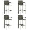 vidaXL Garden Bar Set Grey PE rattan, powder-coated steel, solid acacia wood