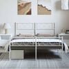 vidaXL Metal Bed Frame White Powder-Coated Steel King Size