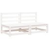 vidaXL Garden Sofa White Solid pine wood 27.6x27.6x26.4 in Modular