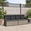vidaXL Reclining Garden Bench Grey PE rattan, Powder-coated steel
