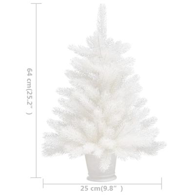 vidaXL Artificial Christmas Tree Lifelike Needles White 25.6"