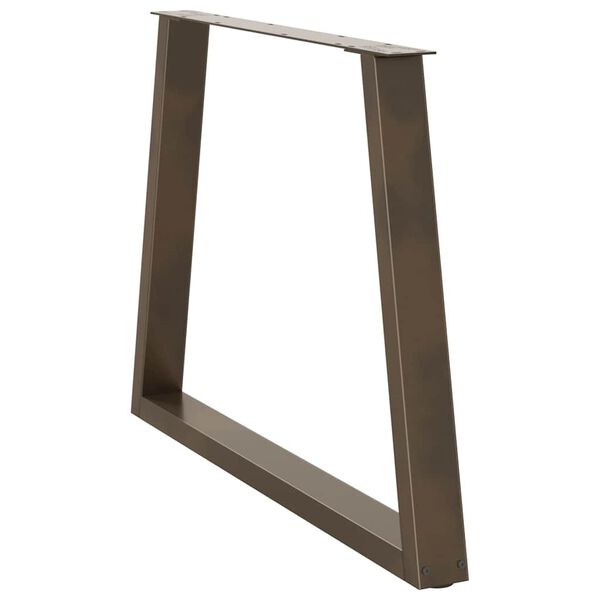vidaXL Dining Table Leg Set of 3 Natural steel Powder-coated steel
