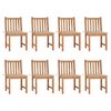 vidaXL Patio Chair Set of 8 Teak Solid Teak Wood Standard Durable