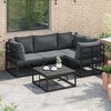 vidaXL Garden Sofa Set with Cushion 5 pcs Black Aluminium