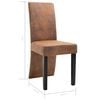 vidaXL Dining Chair Set of 4 Brown Faux suede leather and solid wood