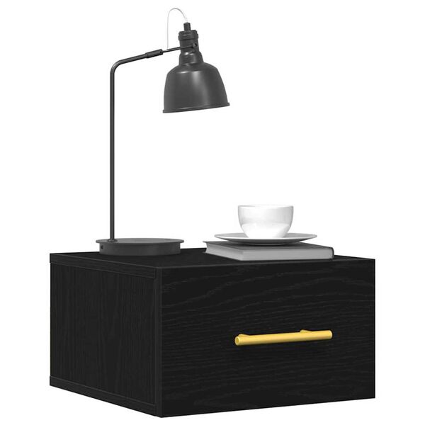 vidaXL Bedside Cabinet 2 pcs Black Oak 13.78 x 13.78 x 7.87 in