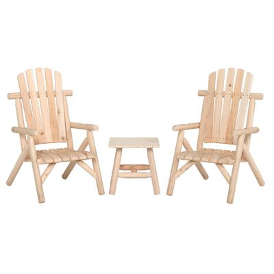 vidaXL 3 Piece Patio Lounge Set Solid Wood Spruce