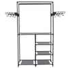 vidaXL Clothes Rack Black Powder-coated steel, Non-woven fabric Medium