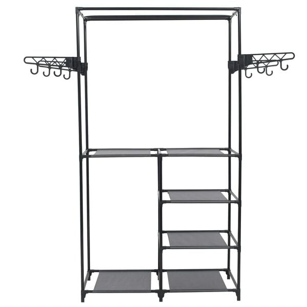 vidaXL Clothes Rack Black Powder-coated steel, Non-woven fabric Medium