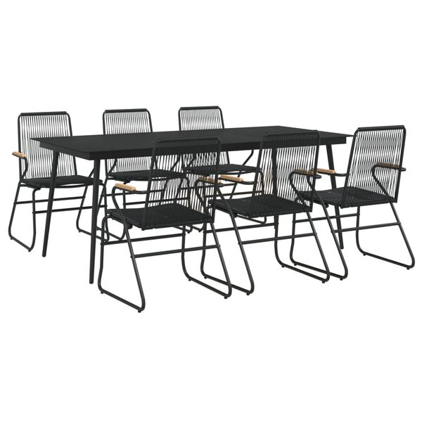 vidaXL Garden Dining Set Black