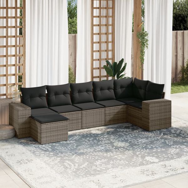 vidaXL Garden Sofa Set Grey, Dark Grey