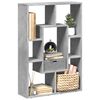 vidaXL Bookcase Concrete Grey Engineered Wood Medium Bookcase