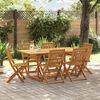 vidaXL Garden Dining Set Natural wood Solid acacia wood Large Foldable