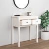 vidaXL Console Table White Solid pine wood Medium Console Table