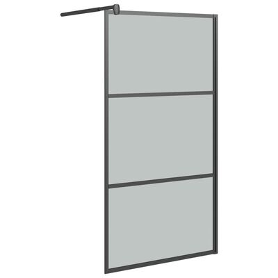 vidaXL Walk-in Shower Wall 39.4"x76.8" Dark ESG Glass Black