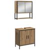 vidaXL Bathroom Furniture Set with Shelf 4 pcs Brown Engineered wood